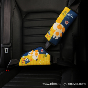 Cartoon seat belt pillow with seat belt adjuster